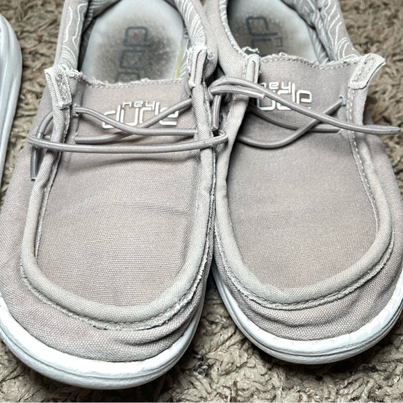 Kids Hey Dude Wally Stretch Canvas Tan Youth 1 US/ Canvas‎ Navy 13 US - Picture 2 of 10